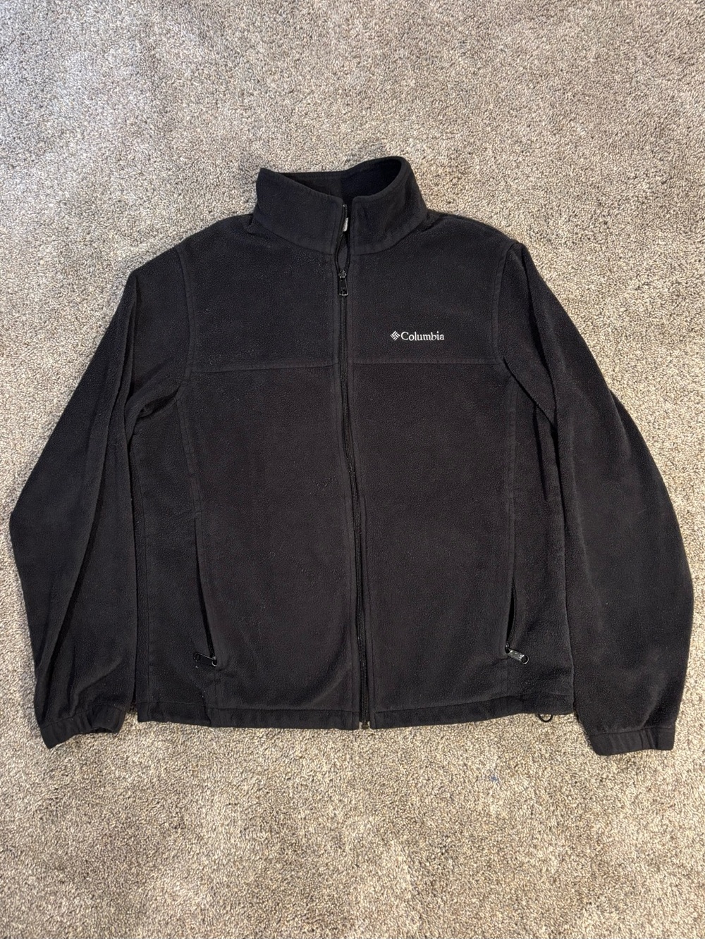 Columbia Jacket Women’s LARGE Back Fleece Full Zip Polo Mock Neck Size L Fall